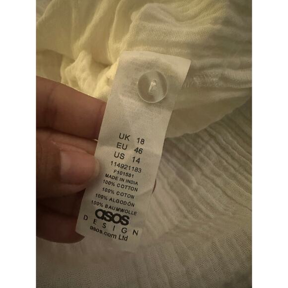 ASOS DESIGN White Double Cloth Oversized Mini Shirt Dress – Size 14 - Picture 9 of 9